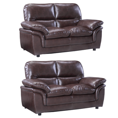 Verona Brown Leather 2+2 Seater Sofa Set