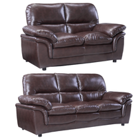 Verona Brown Leather 3+2 Seater Sofa Set