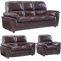 Verona Brown Leather 3+2+1 Seater Sofa Set
