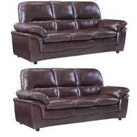 Verona Brown Leather 3+3 Seater Sofa Set