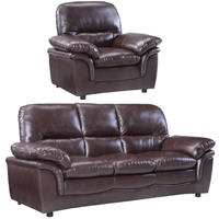 Verona Brown Leather 3+1 Seater Sofa Set