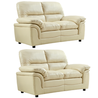 Verona Cream Leather 2+2 Seater Sofa Set