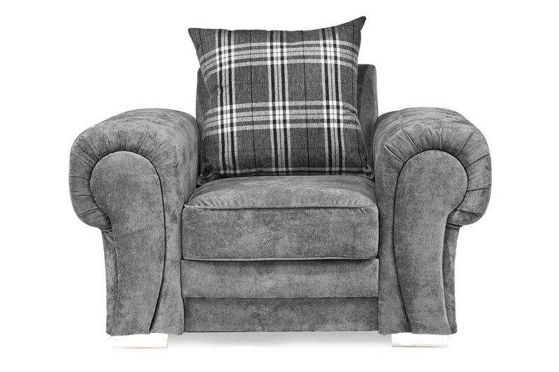 Outlet Verona Scatter Grey Fabric Armchair - Furniture Instore