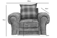 Outlet Verona Scatter Grey Fabric Armchair - Furniture Instore