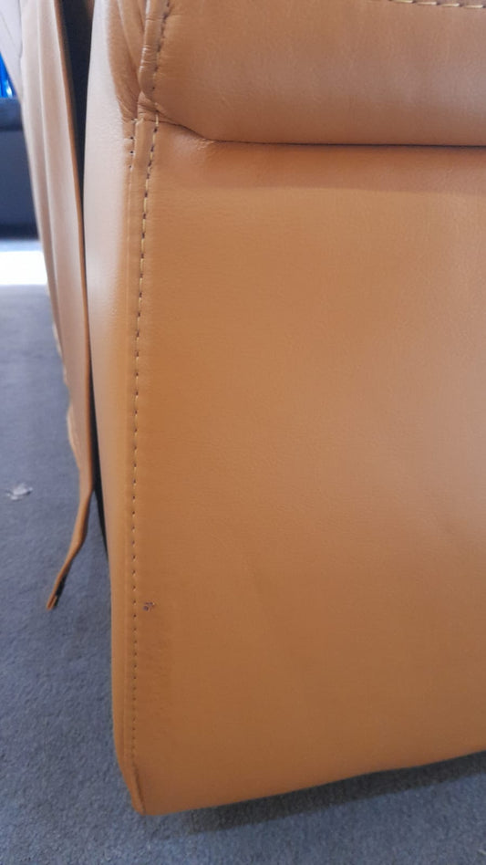 Outlet Verona Mustard Leather 3 Seater Sofa - Furniture Instore