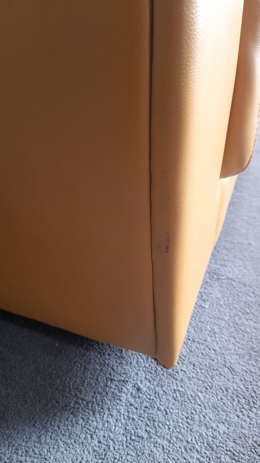 Outlet Verona Mustard Leather 3 Seater Sofa - Furniture Instore