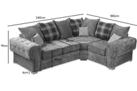 Verona Scatter Grey Fabric Right Corner Sofa - Furniture Instore