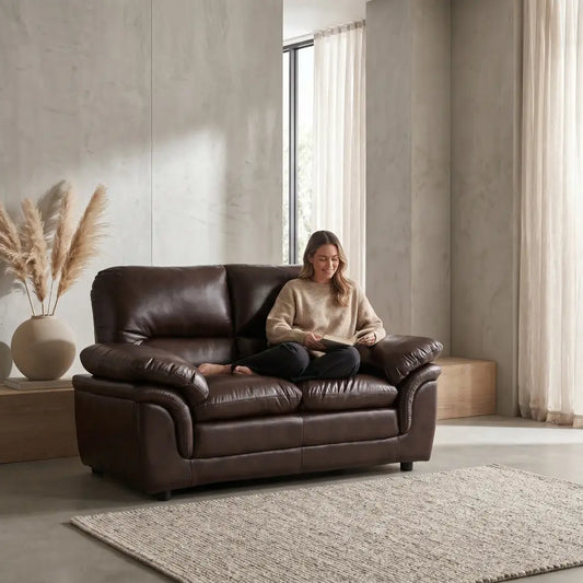 Verona brown sofa front view