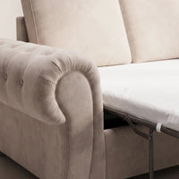Verona High Back Cream Fabric 3 Seater Sofa Bed