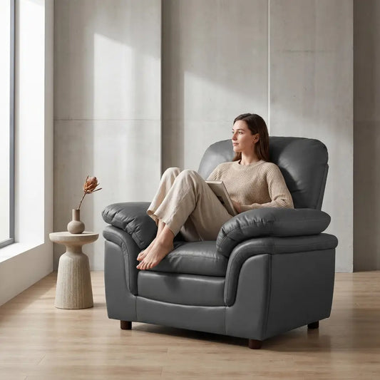 Comfortable leather accent chair