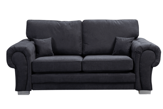 Verona High Back Black Fabric 3+3 Seater Sofa Set - Furniture Instore