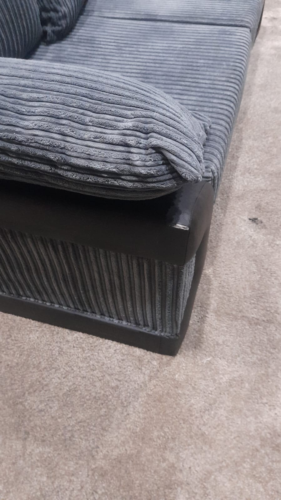 Outlet Dino Grey Fabric 3 Seater Sofa