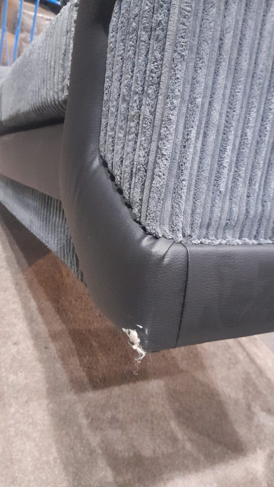 Outlet Dino Grey Fabric 3 Seater Sofa
