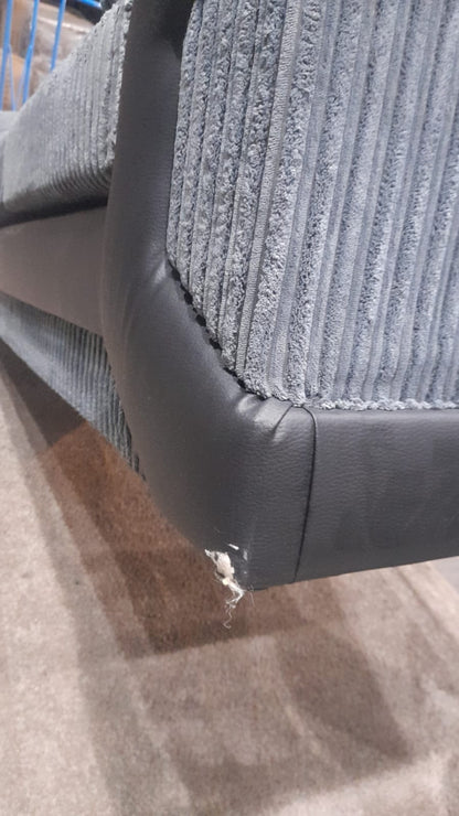 Outlet Dino Grey Fabric 3 Seater Sofa