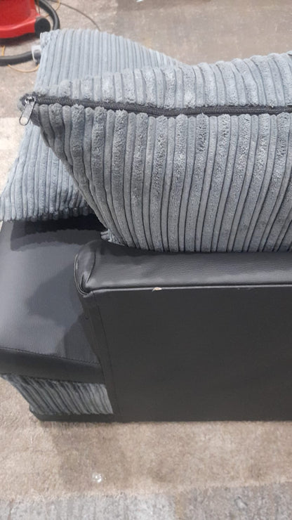 Outlet Dino Grey Fabric 3 Seater Sofa