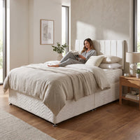 Frangrance Active Cream Fabric Divan Bed