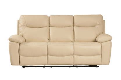 Amarien Genuine Leather Cream Electric Power Recliner 3+3 Seater Sofa Set
