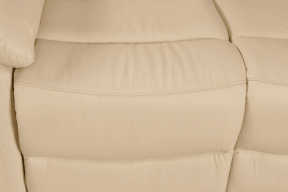 Amarien Genuine Leather Cream Electric Power Recliner 3+3 Seater Sofa Set