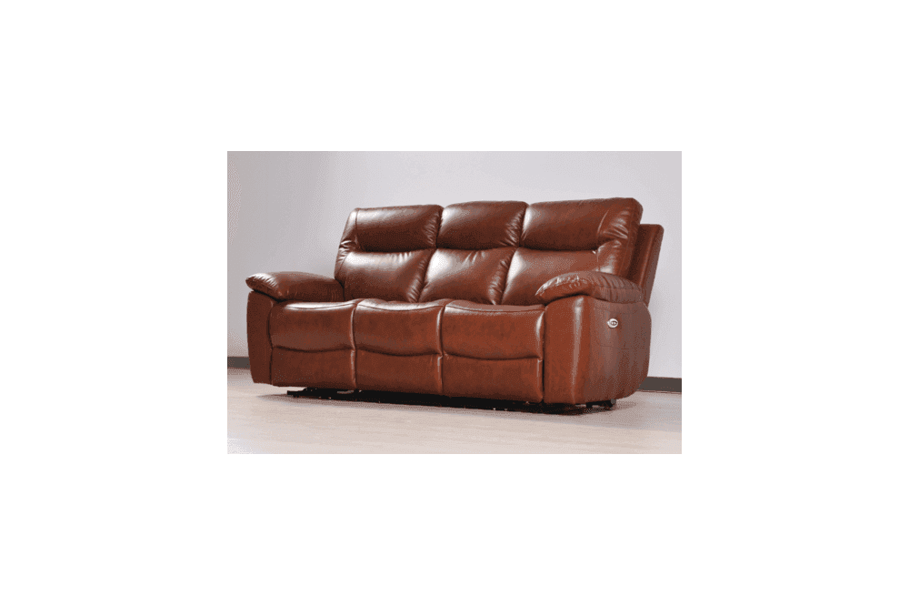 Amarien Genuine Leather Tan Electric Power Recliner 3+2 Seater Sofa Set