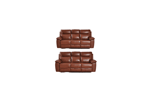 Amarien Genuine Leather Tan Electric Power Recliner 3+3 Seater Sofa Set