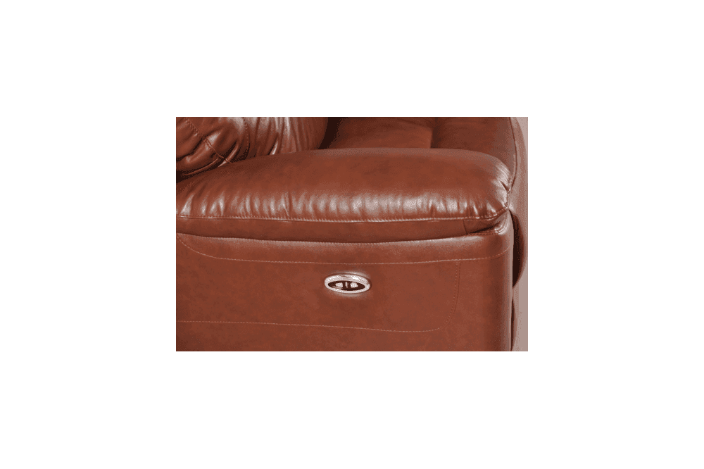 Amarien Genuine Leather Tan Electric Power Recliner 3+3 Seater Sofa Set