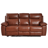 Amarien Genuine Leather Tan Electric Power Recliner 3 Seater