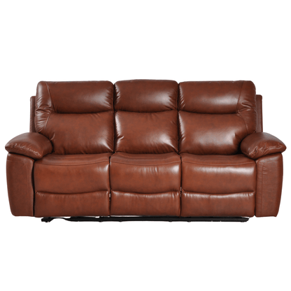 Brown leather sofa on a white background