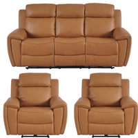 Annecy Leather Caramel Electric Recliner 3+1+1 Seater Sofa Set