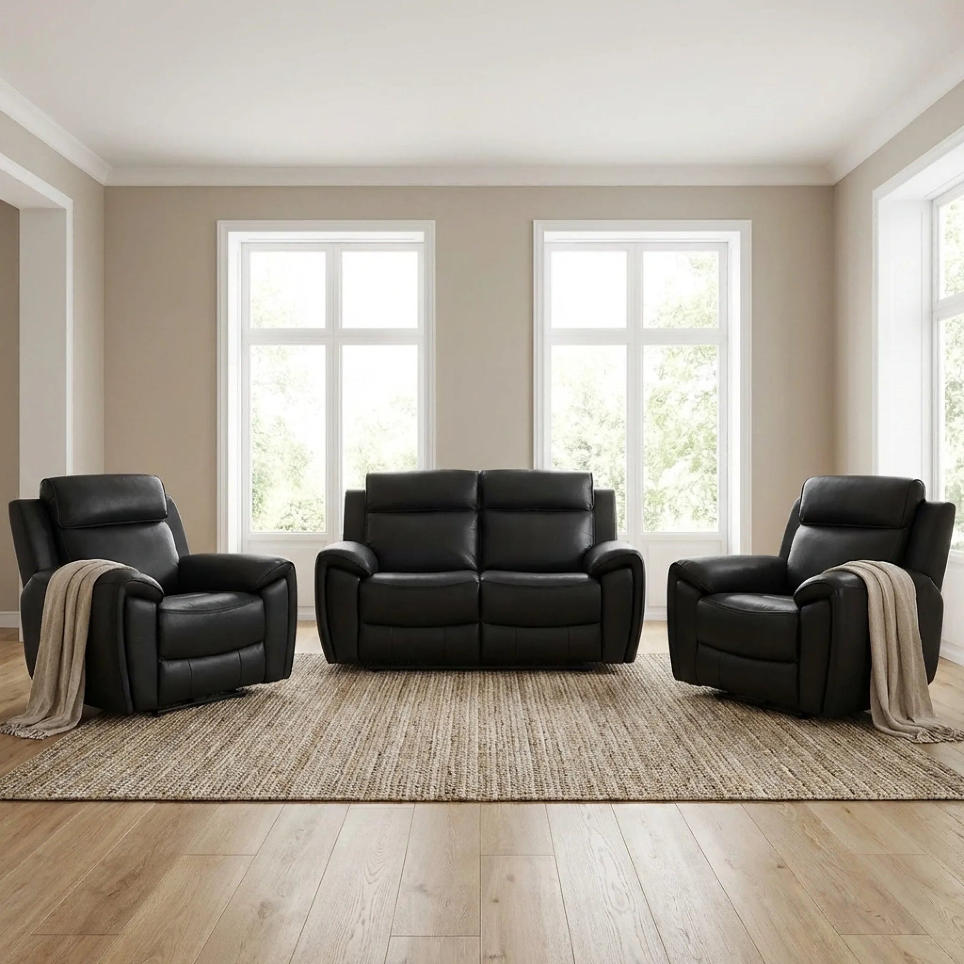 Modern black lounge seating