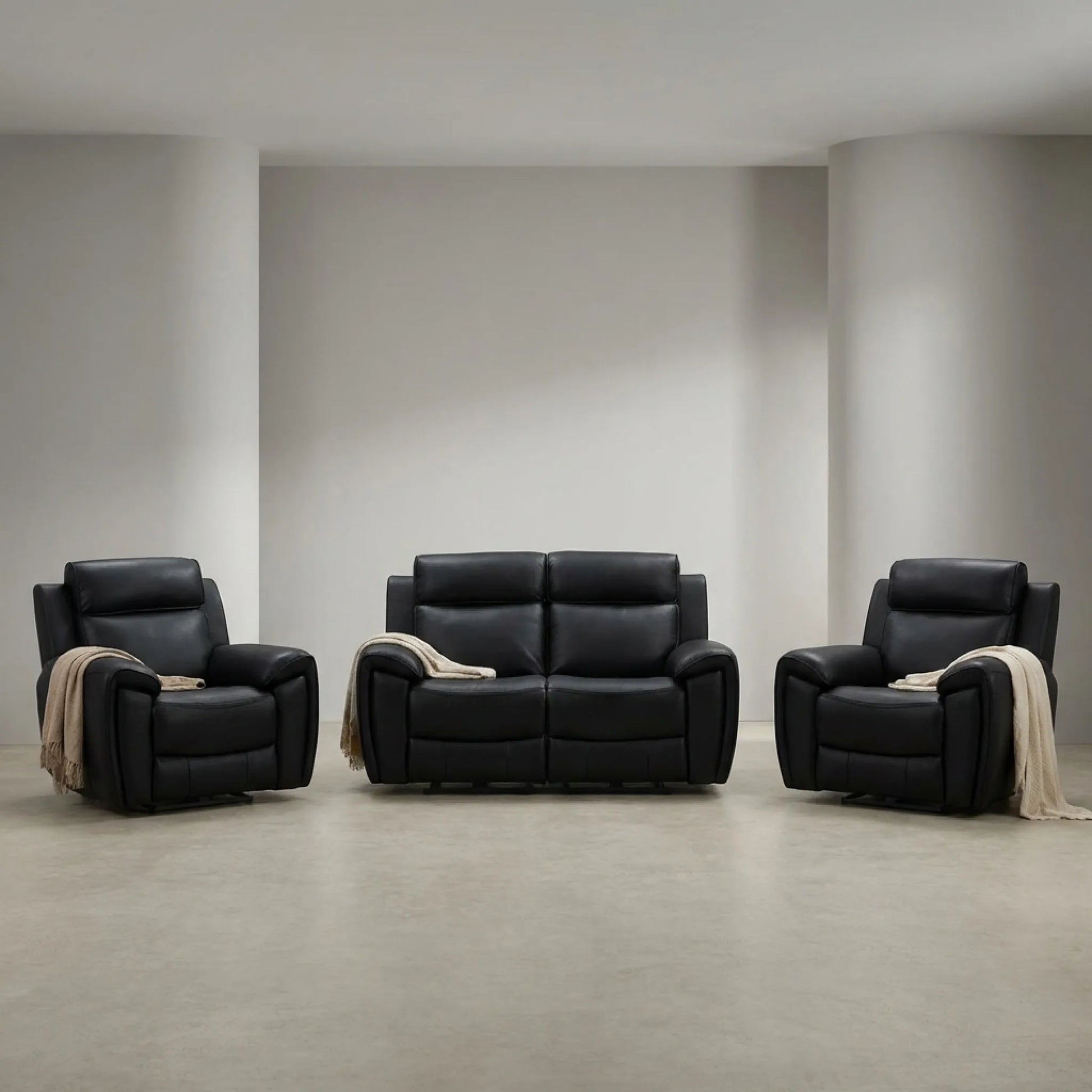 Black 2 1 1 seater sofa