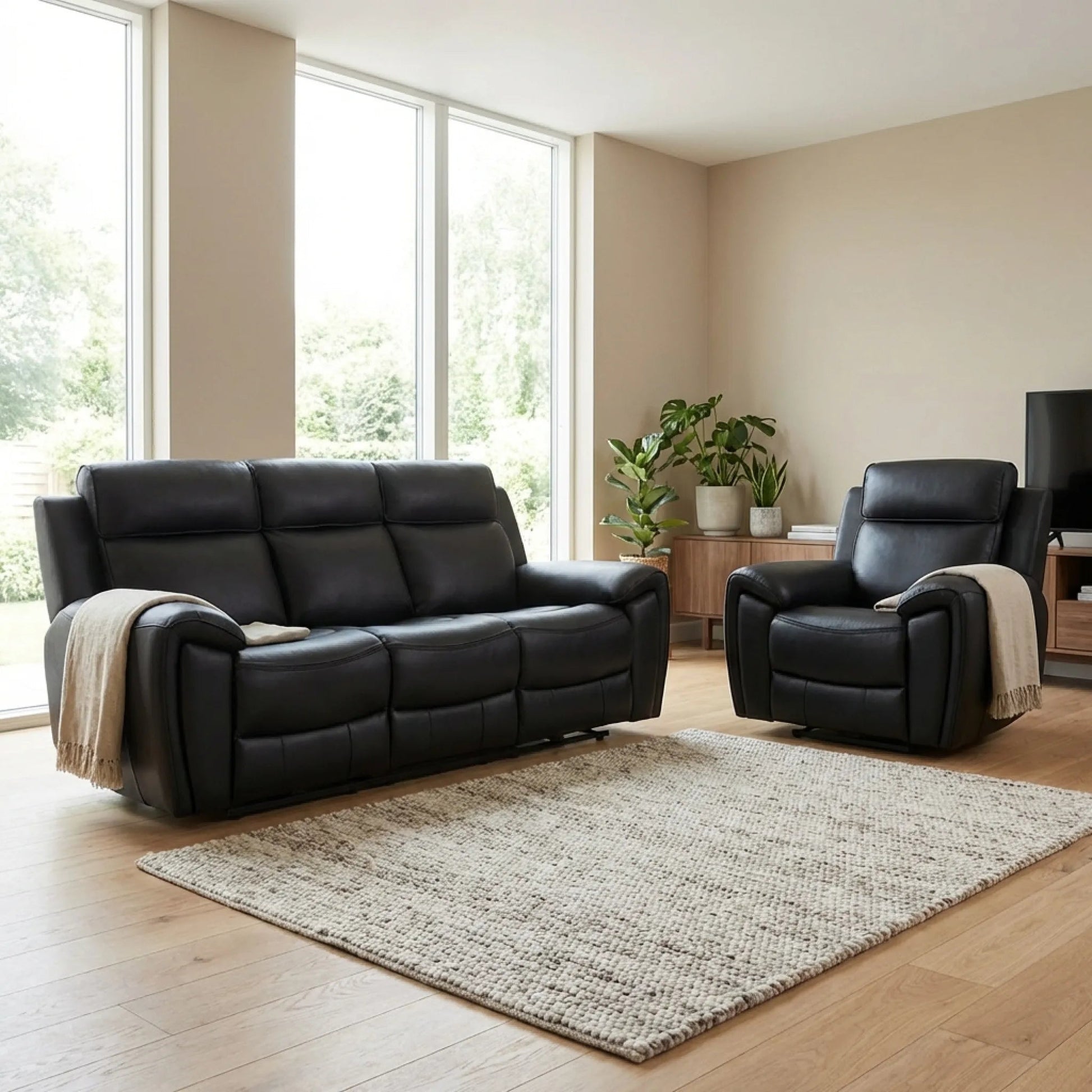 Black electric recliner furniture