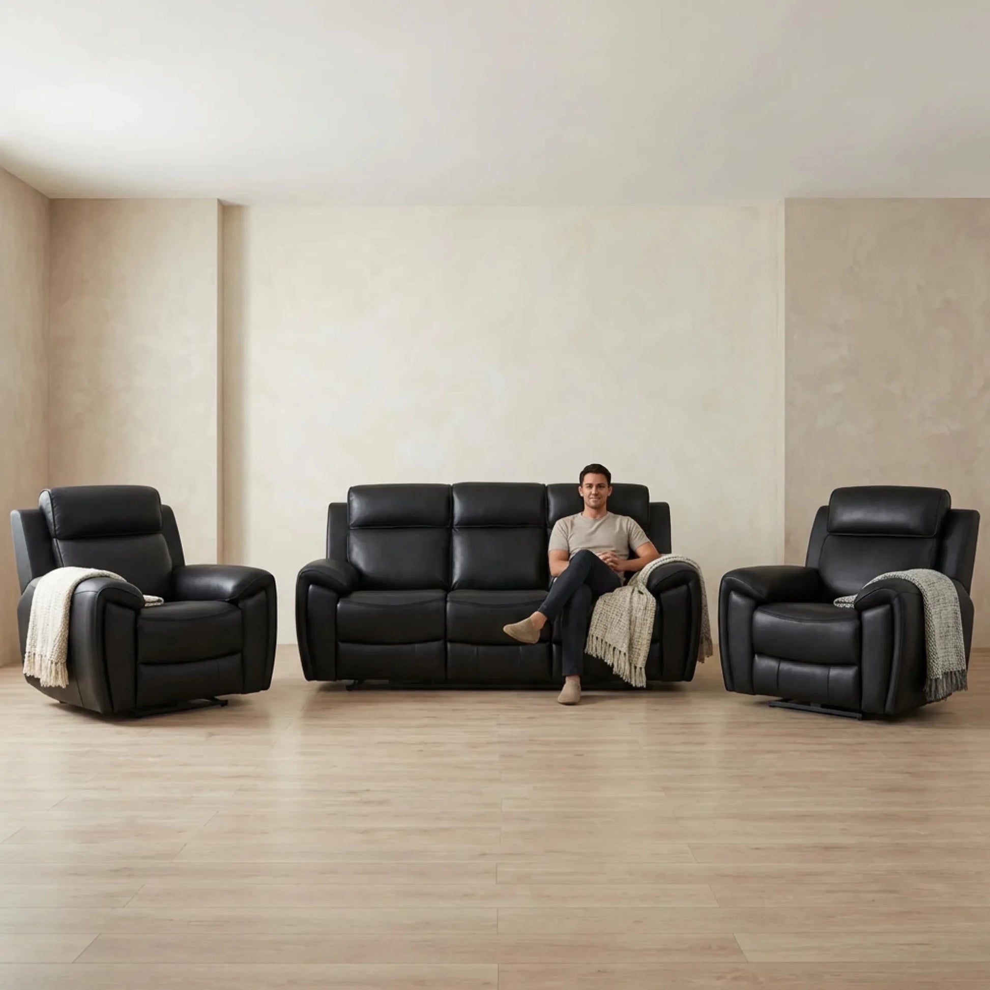 Electric recliner furniture black