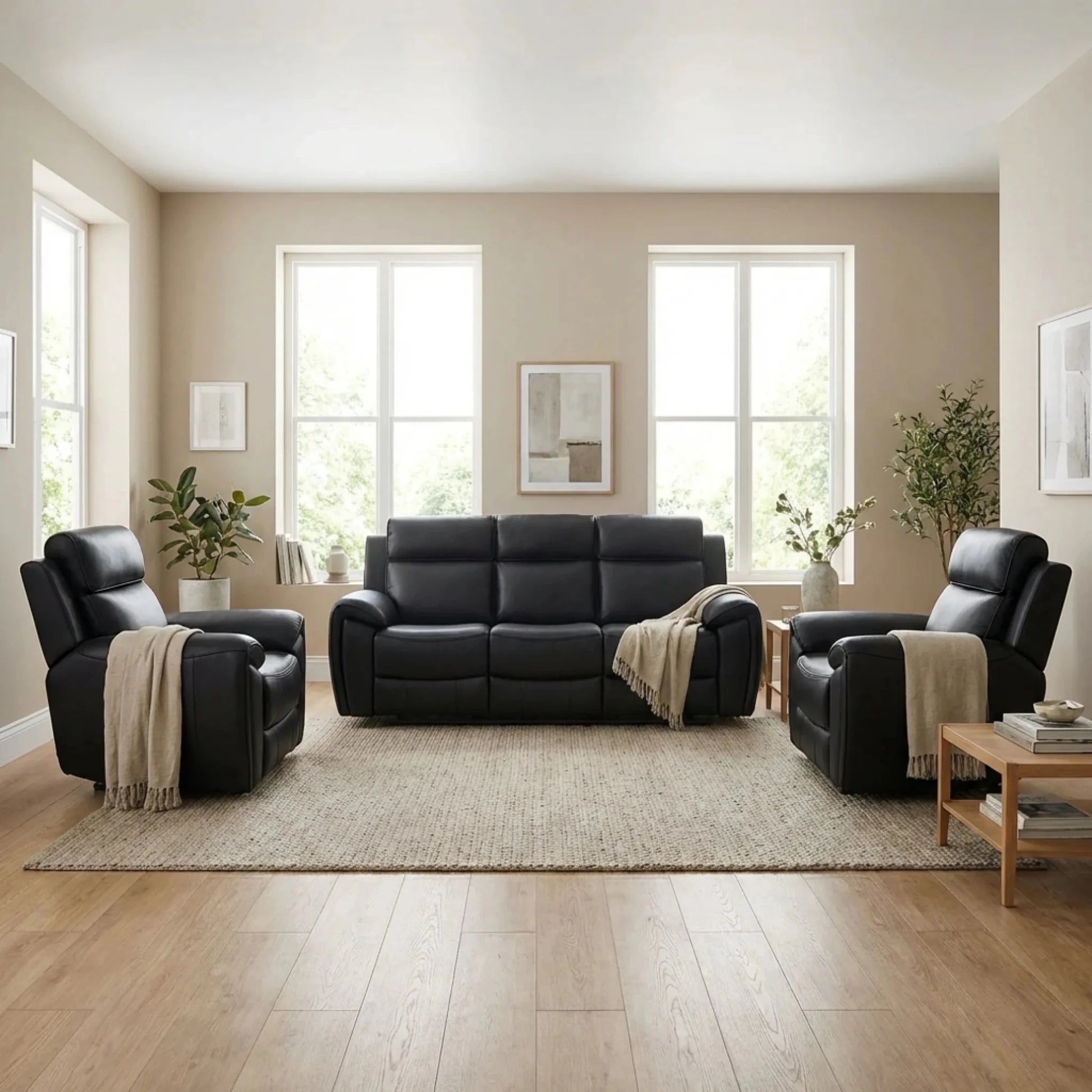 Modern black lounge seating