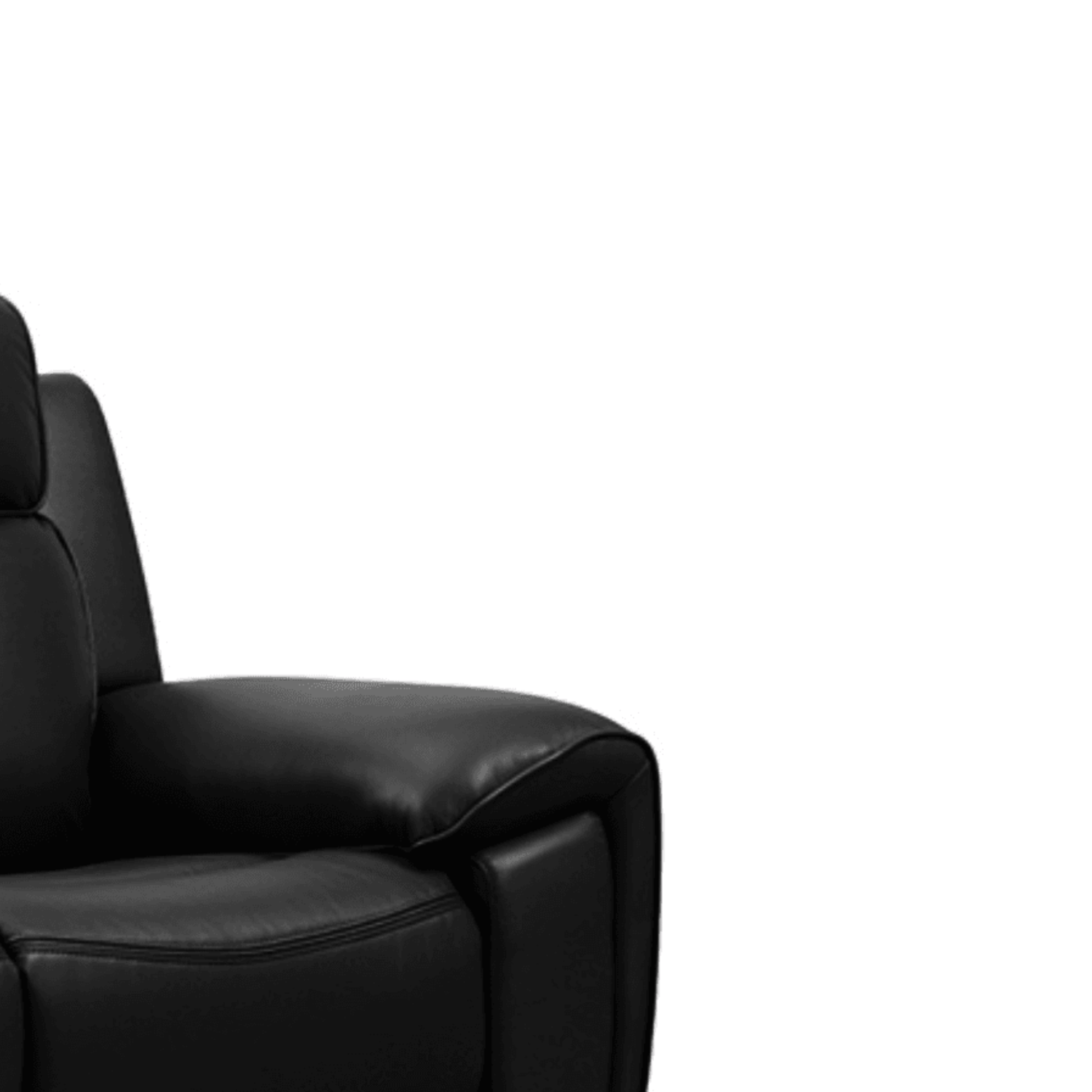 Black leather armchair on a white background