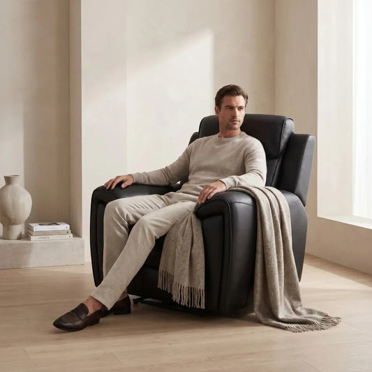 black-leather-electric-recliner-armchair