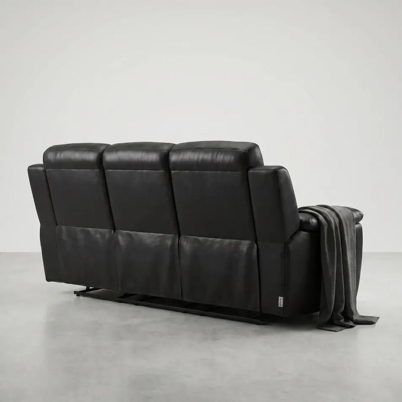 Annecy Leather Black Electric Recliner 3+1+1 Seater Sofa Set