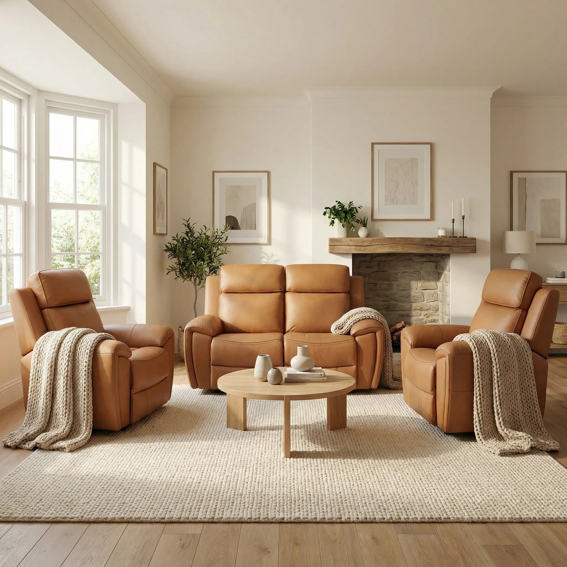 Modern caramel lounge seating