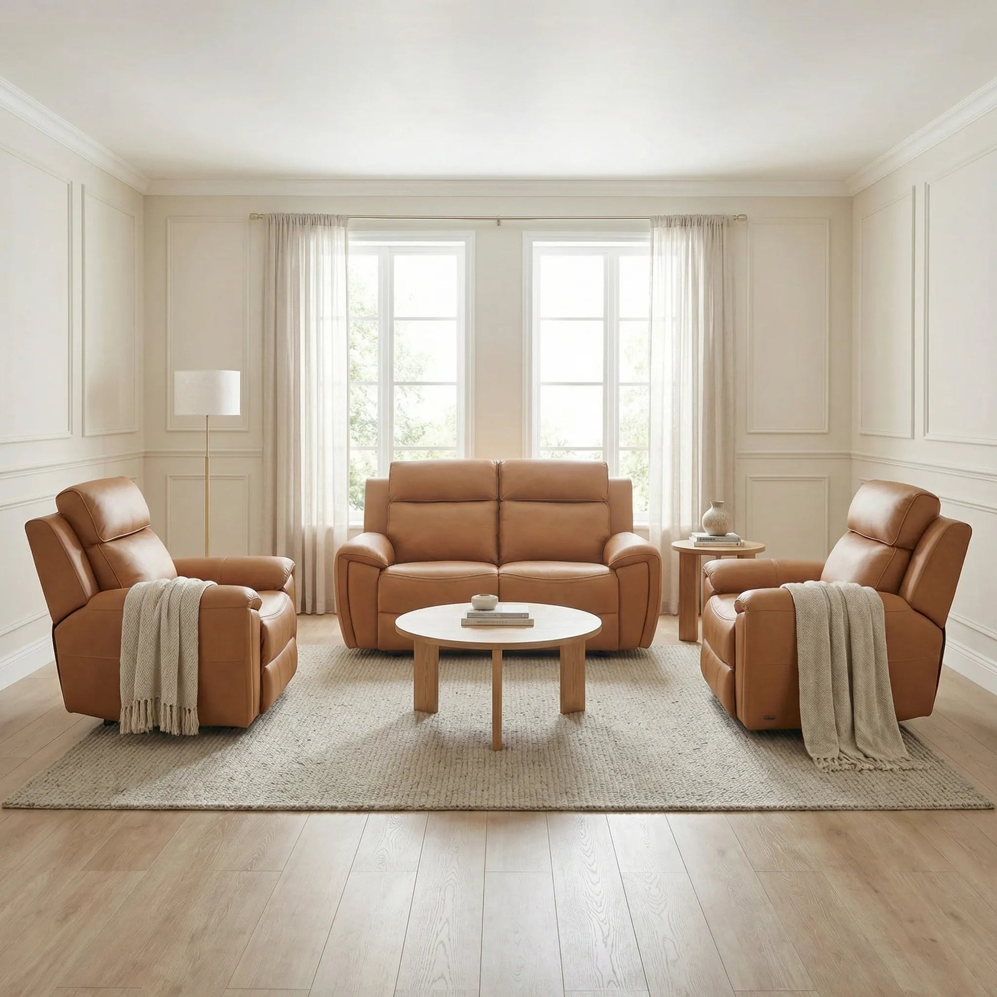 Electric recliner furniture caramel