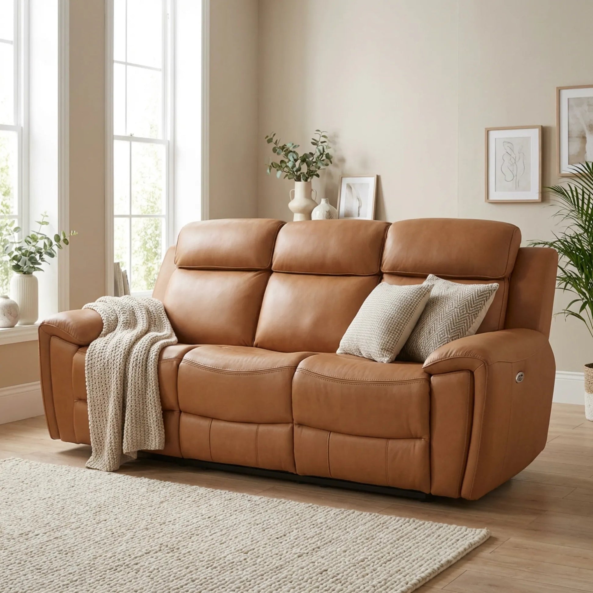 Modern leather recliner sofa