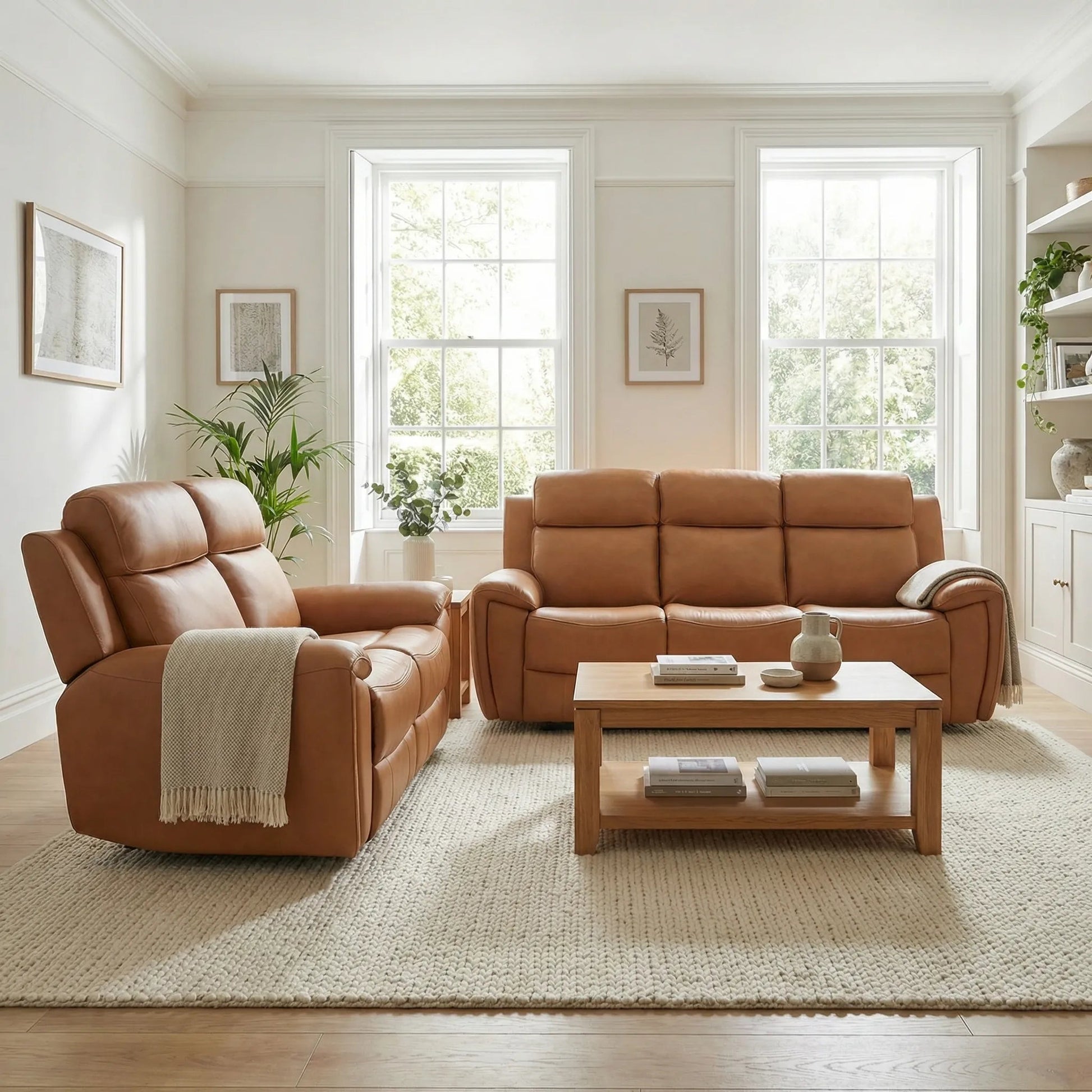 genuine leather sofa set recliner