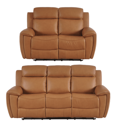 Annecy Genuine Leather Caramel Electric Power Recliner 3+2 Seater Sofa Set