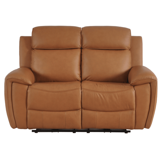 Brown leather sofa on a white background