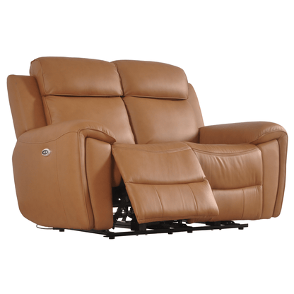 Brown leather recliner chair on a white background