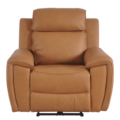 Annecy Genuine Leather Caramel Armchair with Electric Power Recliner