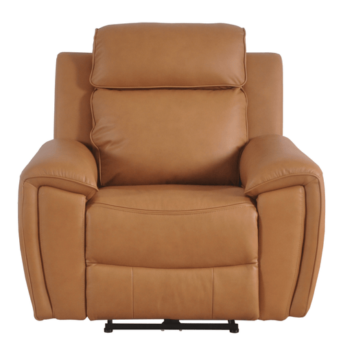Annecy Genuine Leather Caramel Armchair with Electric Power Recliner