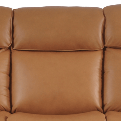 Brown leather sofa on a white background