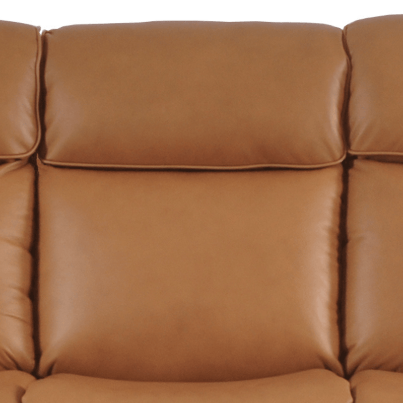 Brown leather sofa on a white background