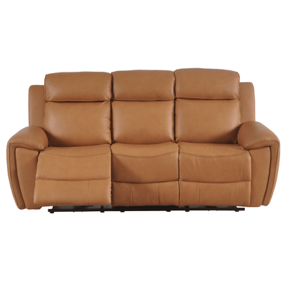 Brown leather sofa on a white background