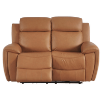 Brown leather recliner sofa on a white background