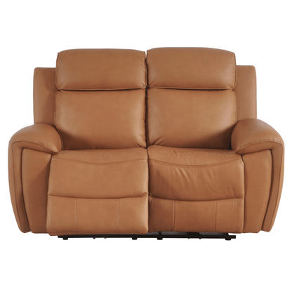 Brown leather recliner sofa on a white background